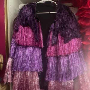 Pretty Little Thing Tinsel Skirt and Jacket set small or medium